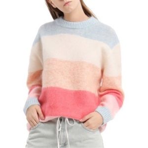 Acne Studios Color Block Sweater Mohair Pink Blue Fits S/M